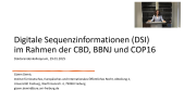 thumbnail of medium Digitale Sequenzinformationen (DSI) im Rahmen der CBD, BBNJ und COP16
